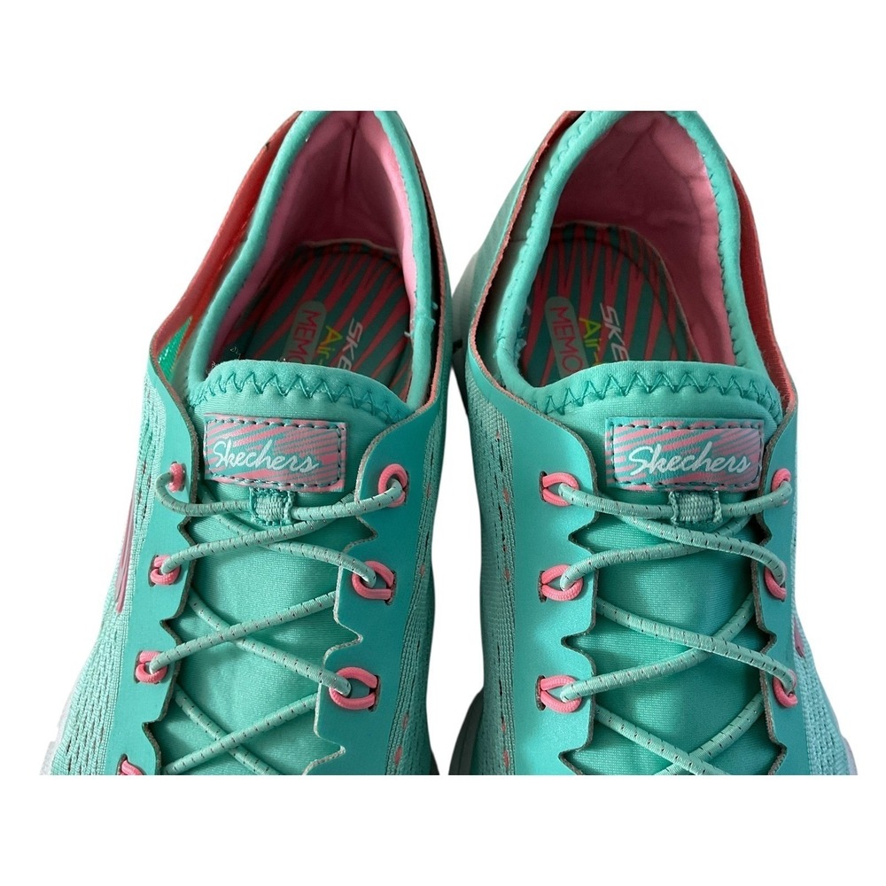 Skechers Air Cooled Memory Foam Teal Pink Athletic Sneakers Shoes Women US 8.5 - Picture 13 of 13